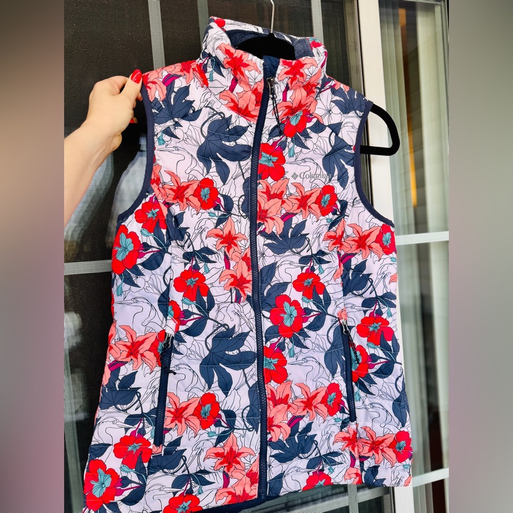 PRISTINE Columbia Women's White Out ll Omni Heat Puffer Vest, sz S